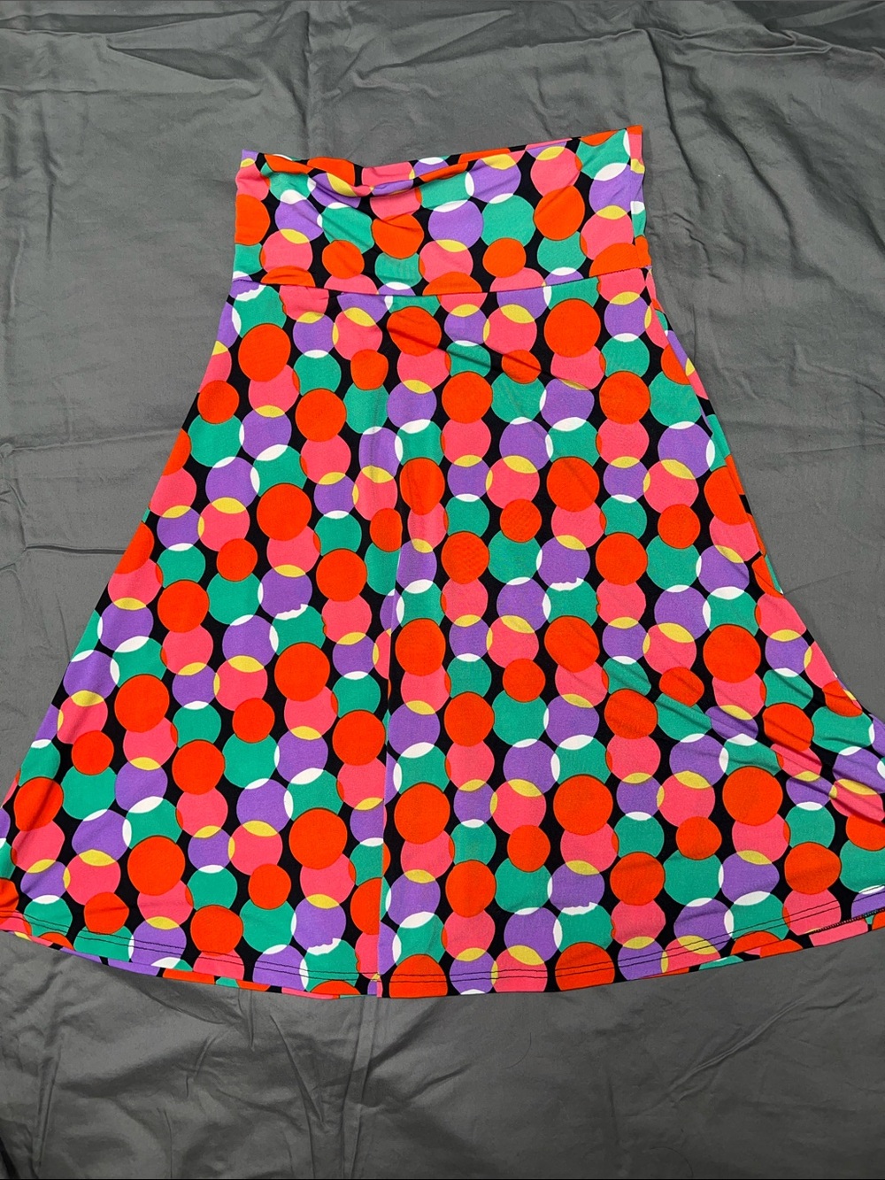 LuLaRoe Colorful Polka Dot Circle Skirt - Red, Purple, Green, Pink, Black